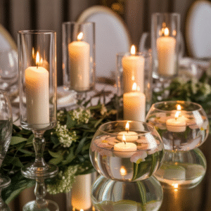 Floating Candles vs. Pillar Candles: Creating the Perfect Wedding Ambiance