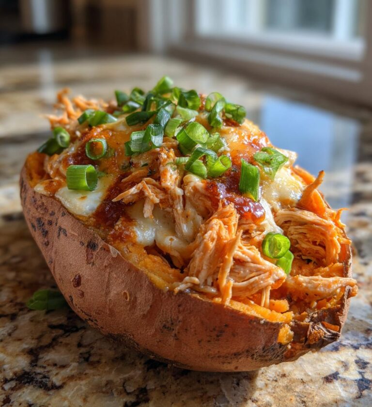 bbq chicken stuffed sweet potato