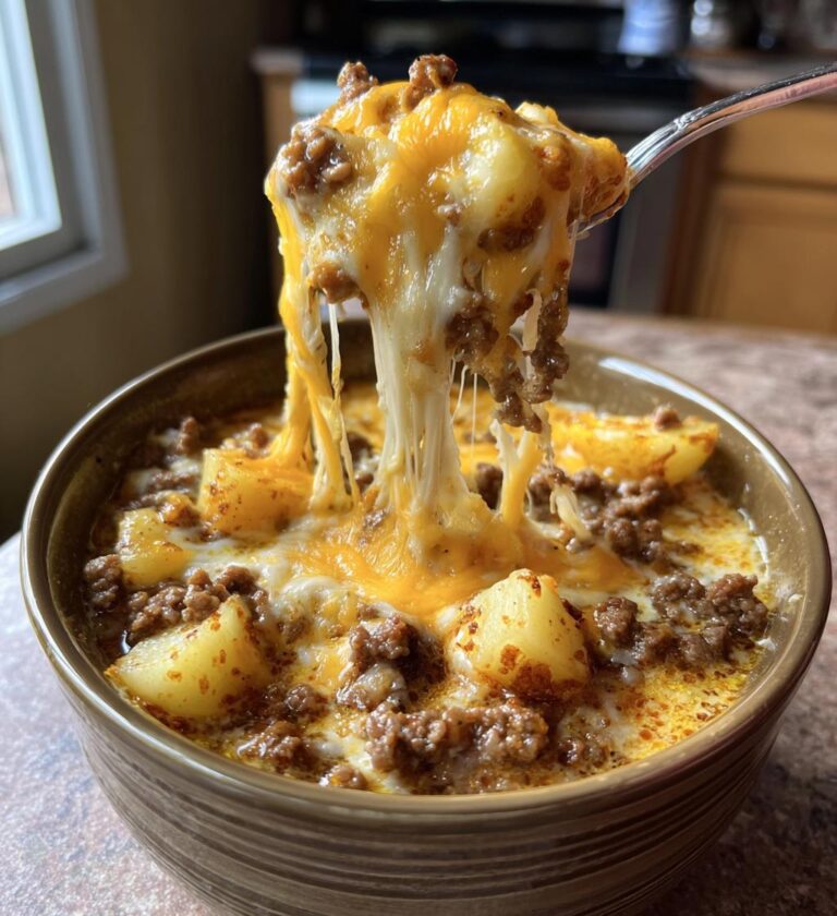 cheesy beef and potato soup