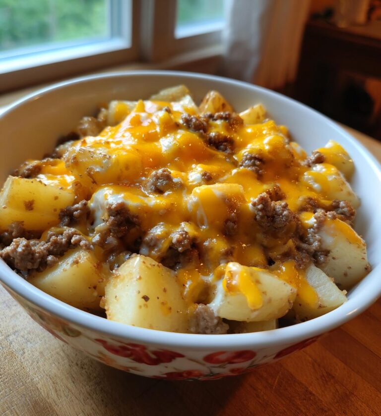 cheesy hamburger potato soup