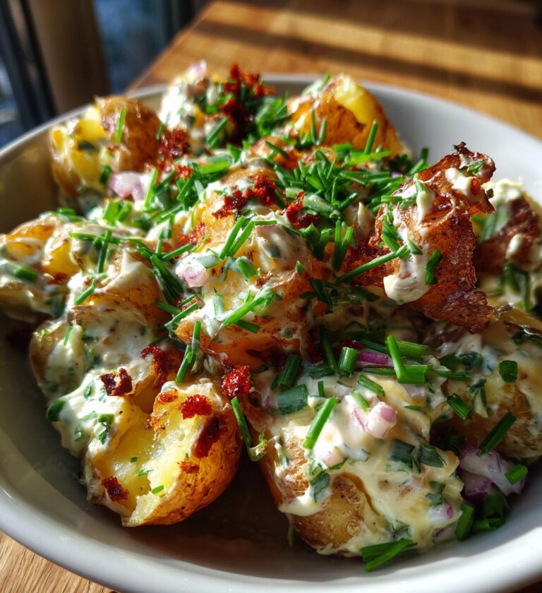 crispy smashed potato salad