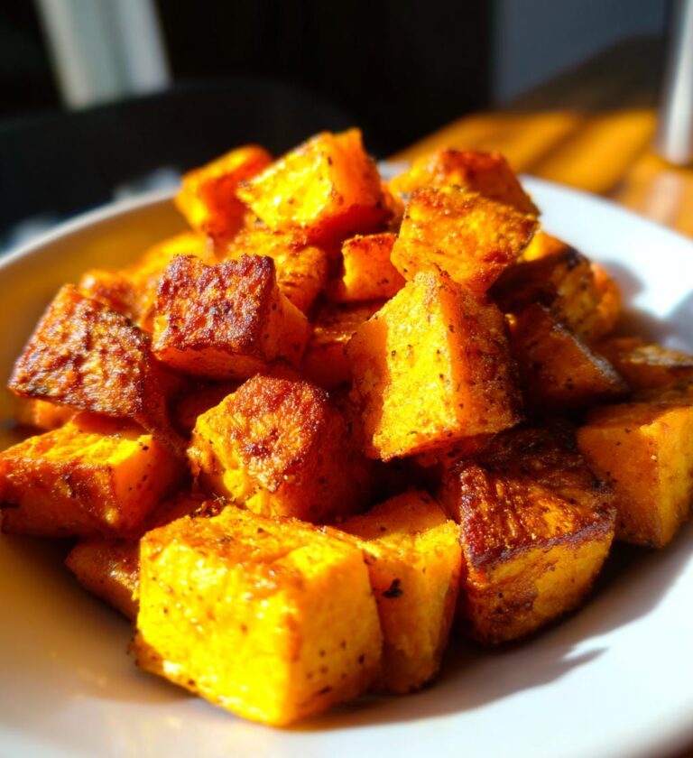 crispy sweet potato cubes