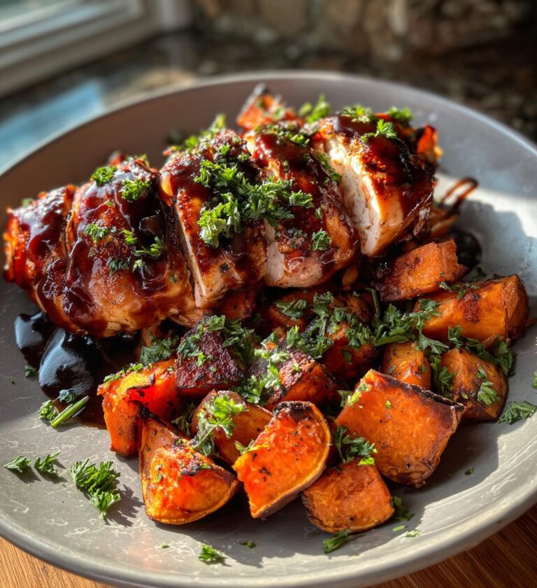 bbq chicken and roasted sweet potato bowls