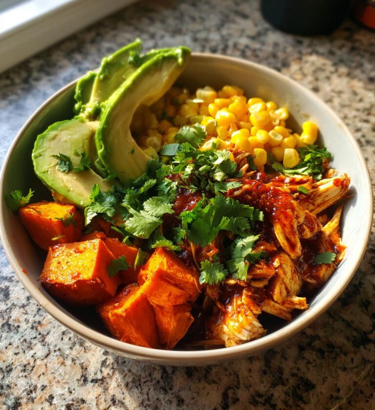 bbq chicken sweet potato bowl 3