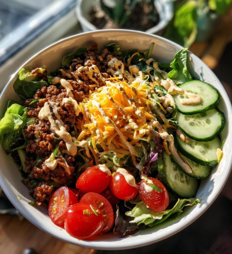 burger bowls with caramelized onion aioli