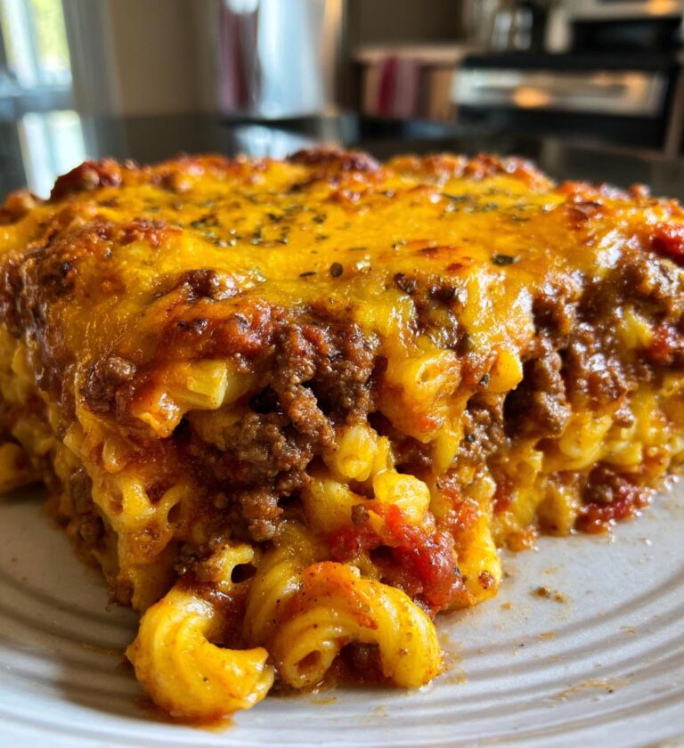 cheesy beef and macaroni casserole