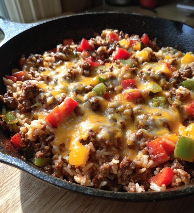 cheesy unstuffed pepper skillet one pan recipe