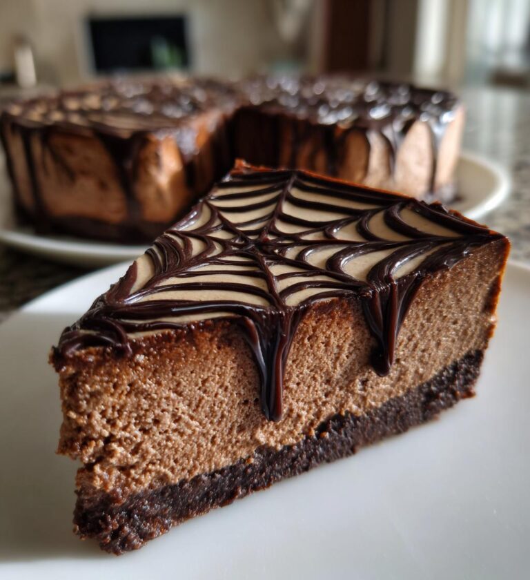 chocolate spiderweb cheesecake no bake