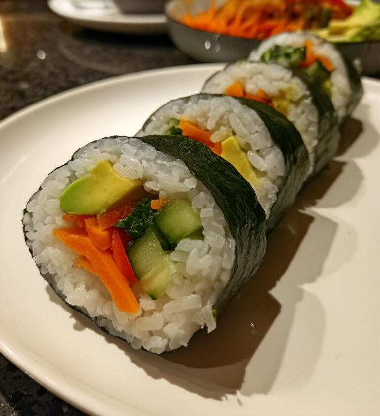 cucumber wrapped sushi roll