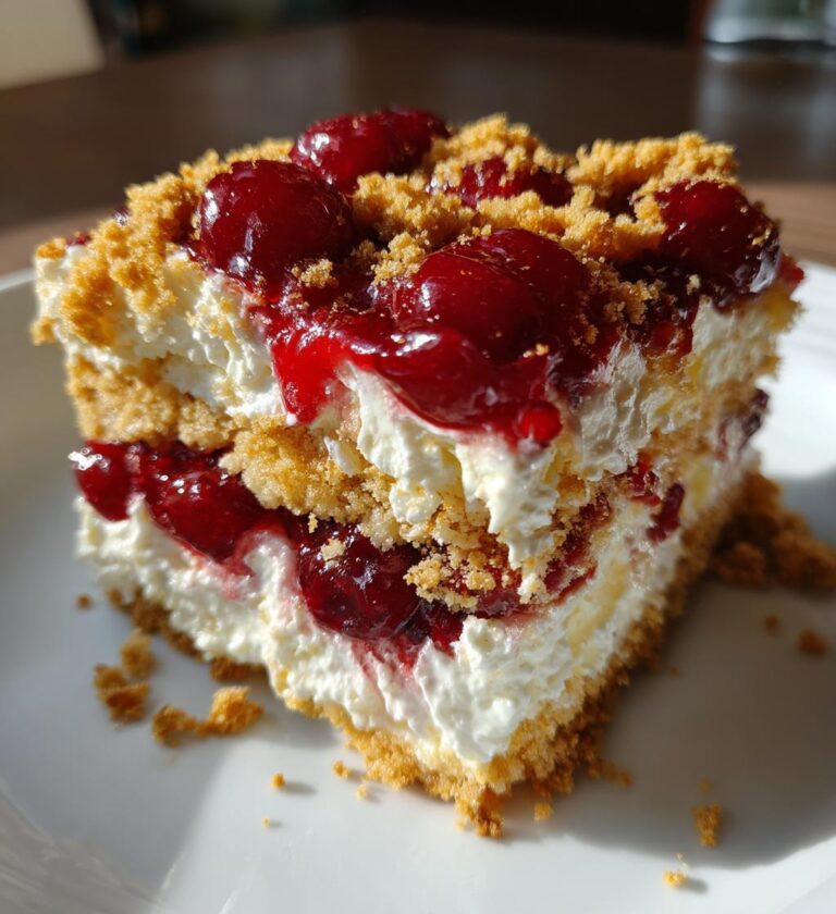 delectable cherry cheesecake fluff