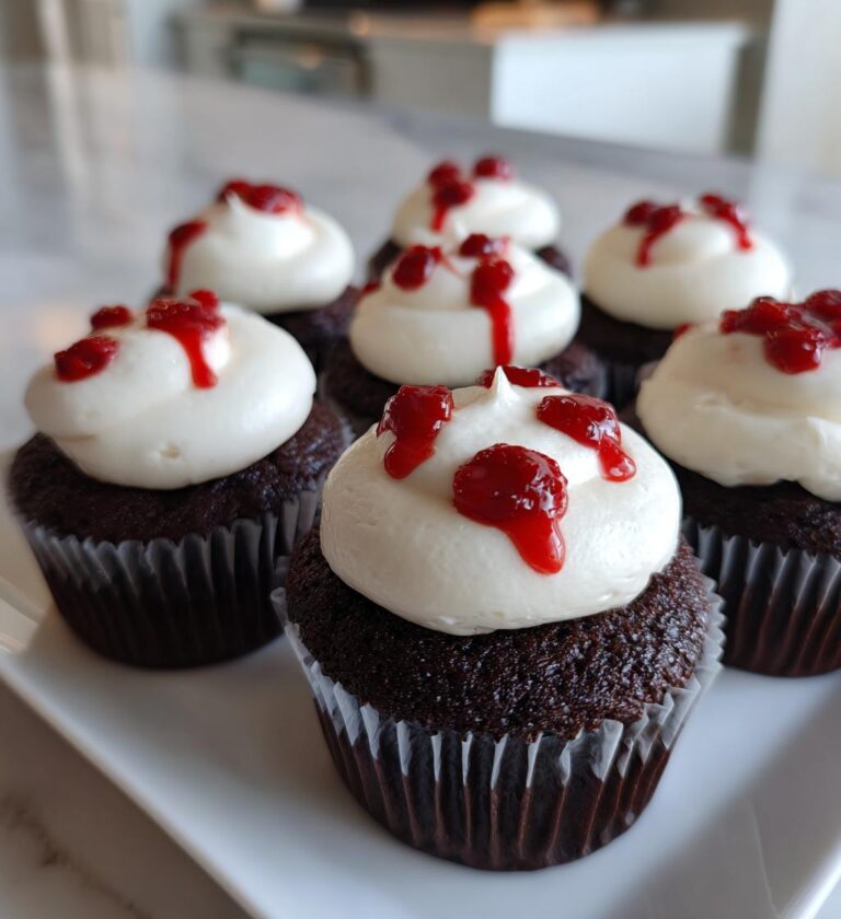 halloween vampire bite cupcakes