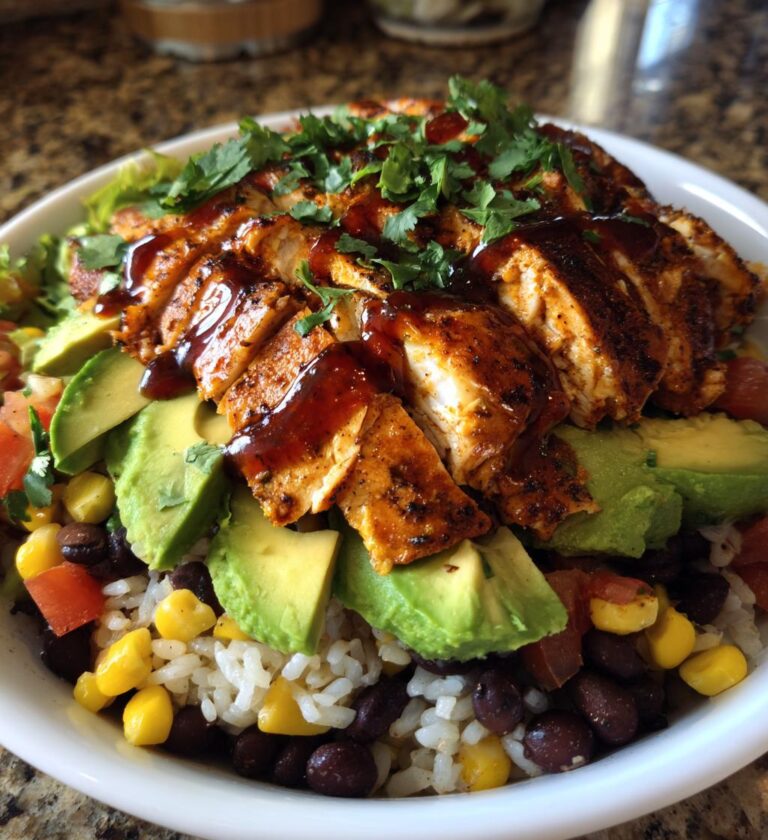 honey lime chicken avocado rice stack recipe