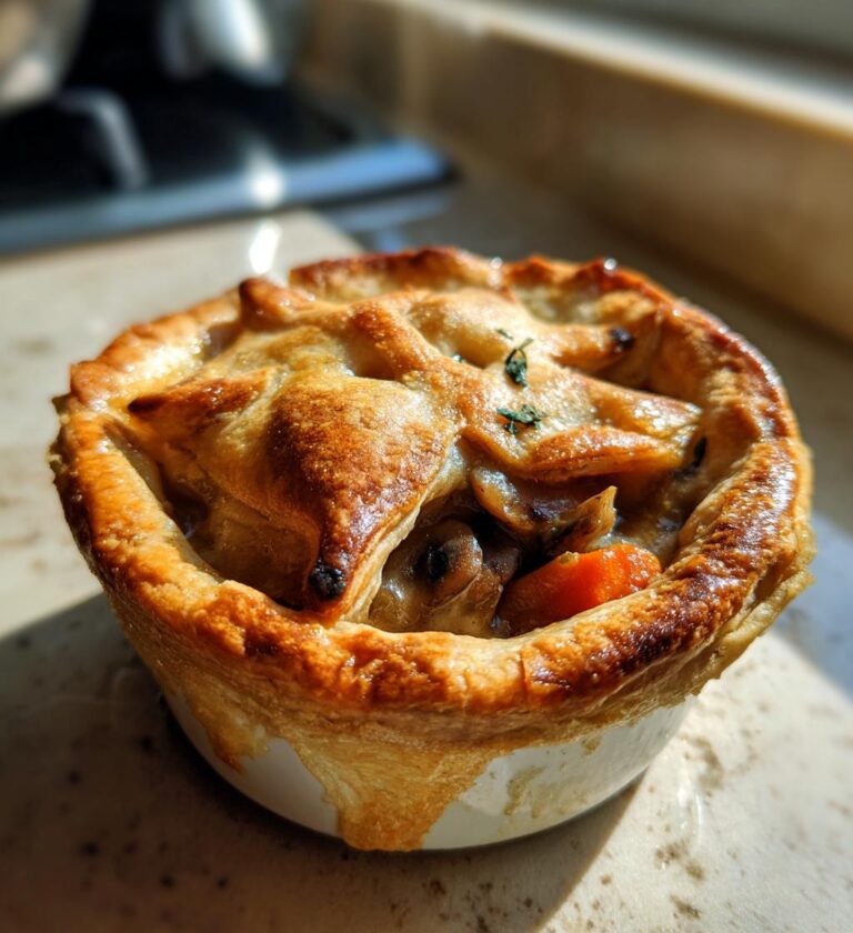 mini mushroom and gruyere pot pies