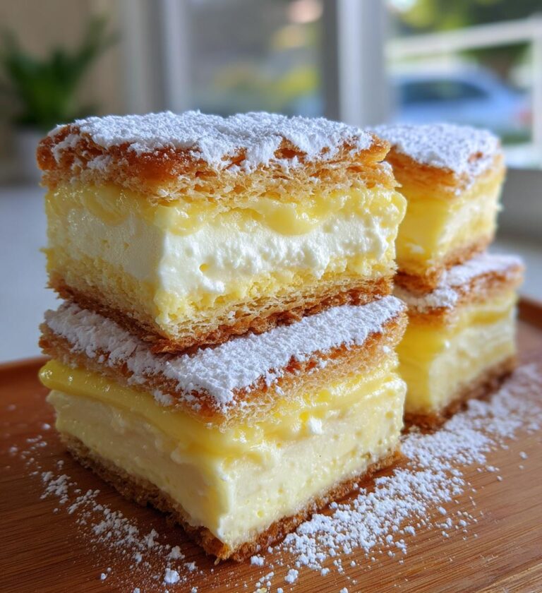 vanilla custard cream squares