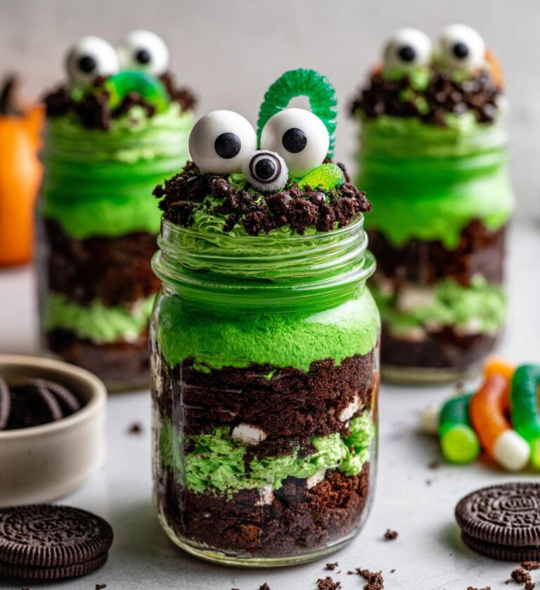 witches brew halloween cake jars