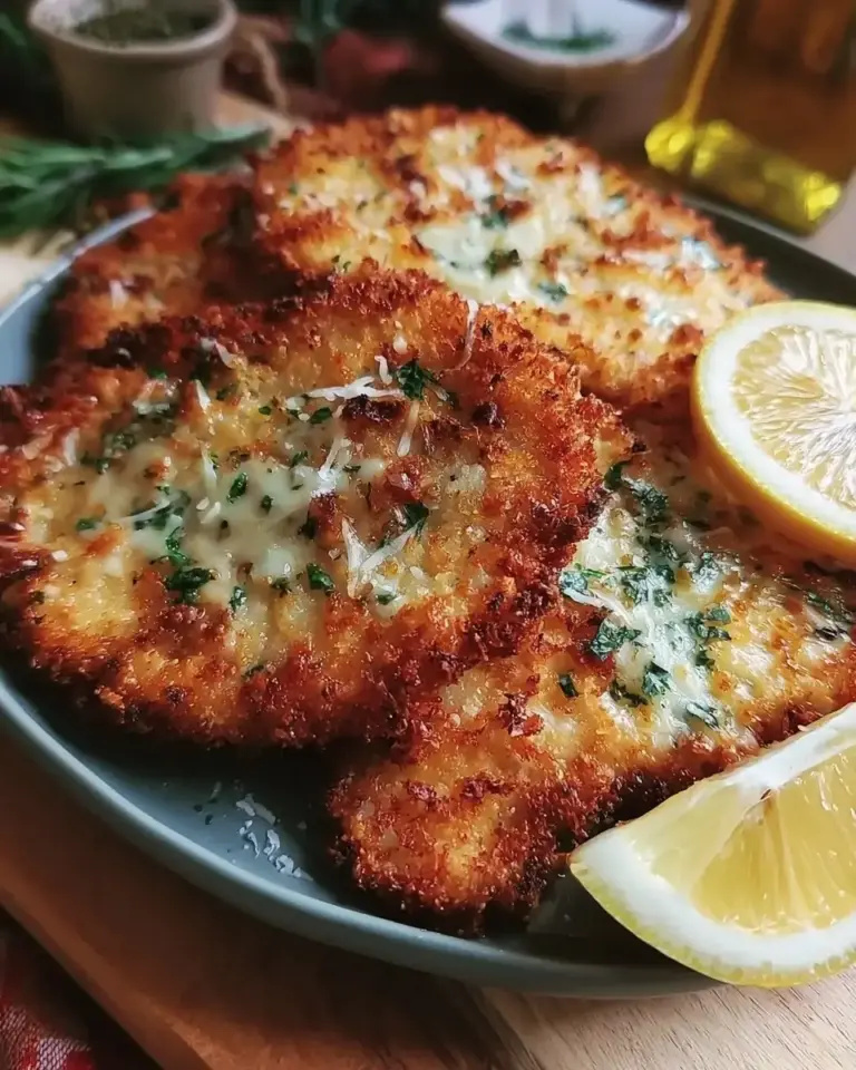 A delicious plate of Air Fryer Crispy Parmesan Chicken Cutlets Easy Extra Crunchy Recipe