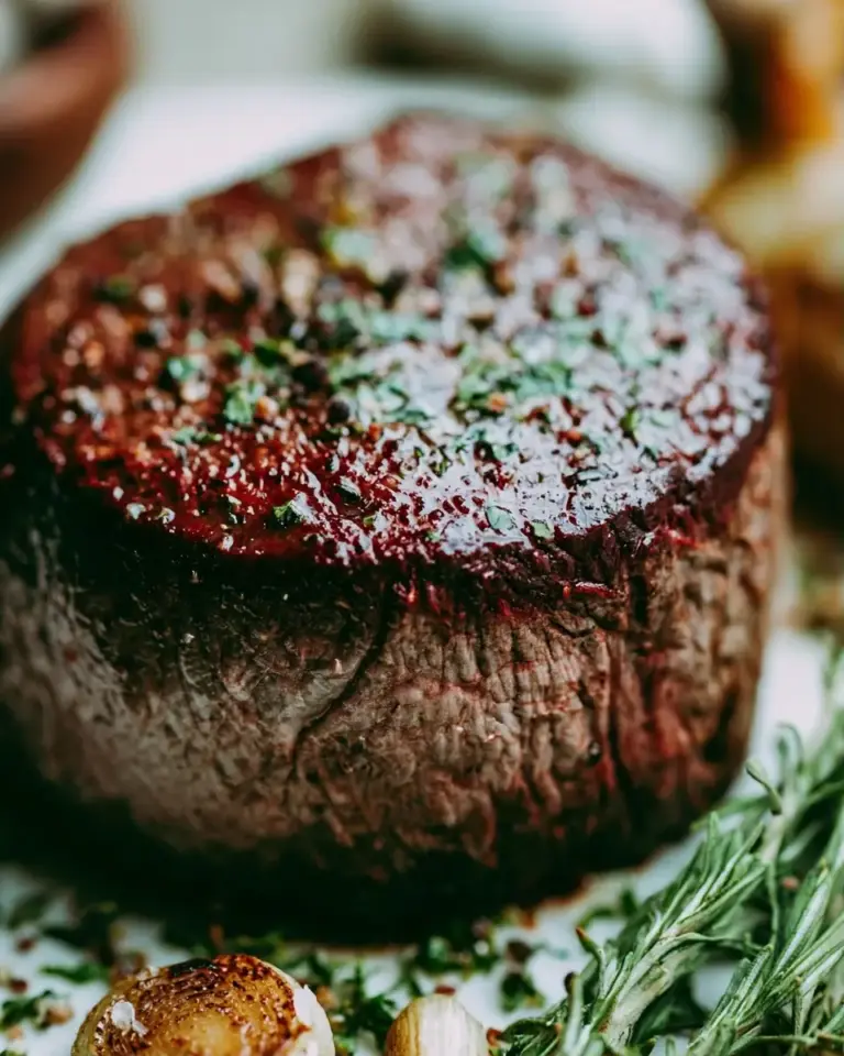A delicious plate of Air Fryer Filet Mignon