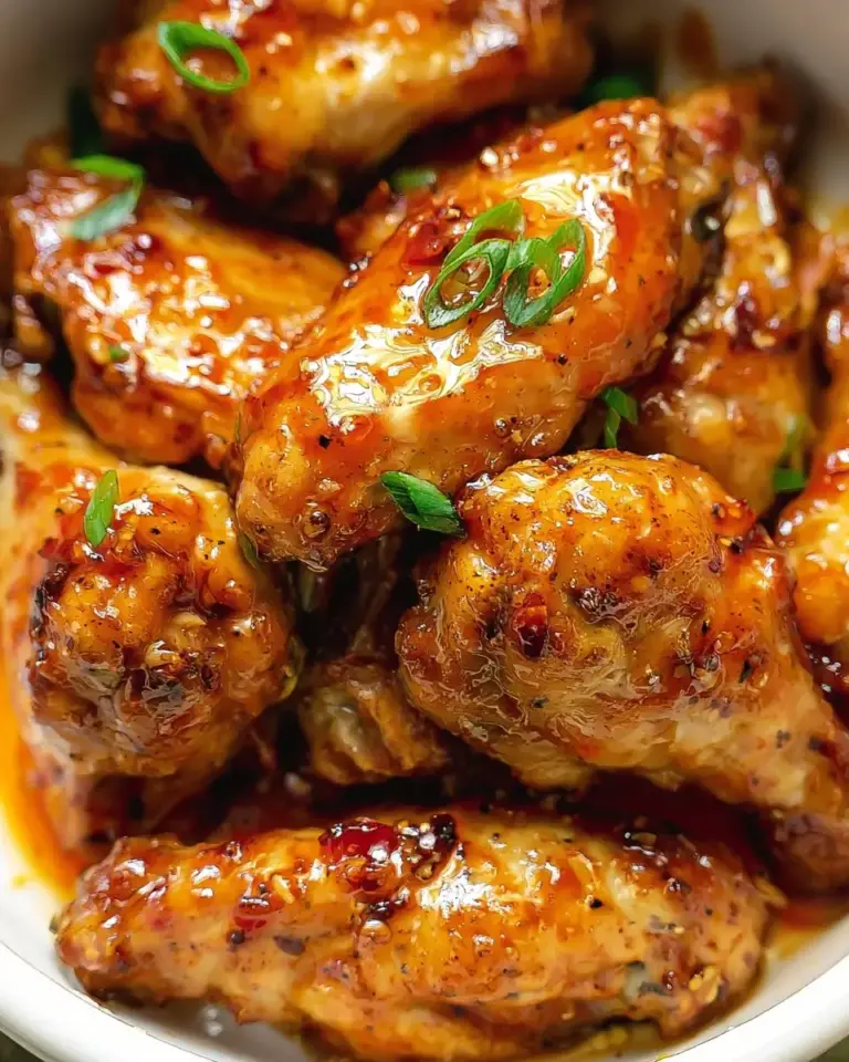 A delicious plate of Air Fryer Honey Garlic Wings