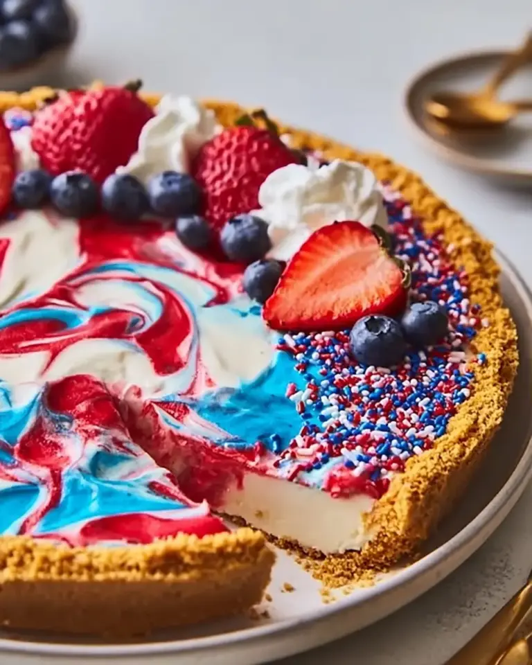 A delicious plate of Best 4th of July Swirl Pie
