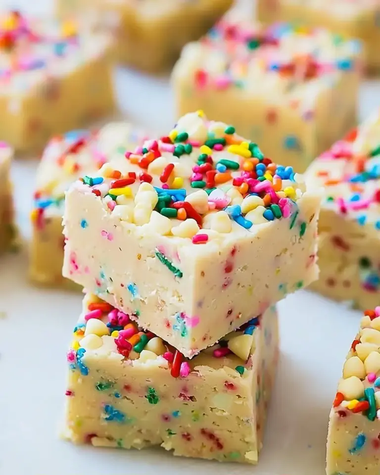 A delicious plate of Birthday Cake Fudge