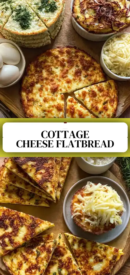 Pinterest pin (Design 3) for Low Carb Cottage Cheese Flatbread