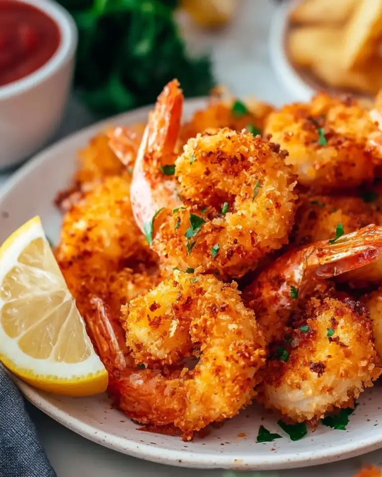 A delicious plate of CRISPY AIR FRYER SHRIMP RECIPE