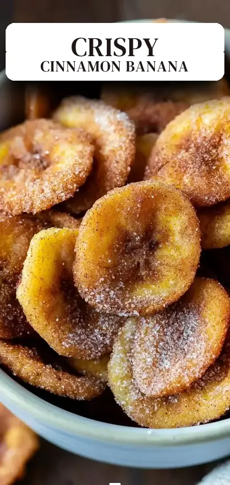 Pinterest pin (Design 2) for Cinnamon Sugar Air Fryer Banana Chips