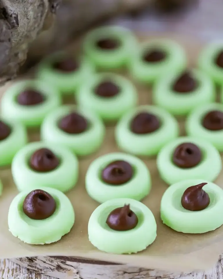 A delicious plate of Chocolate Mint Cream Cheese Buttons