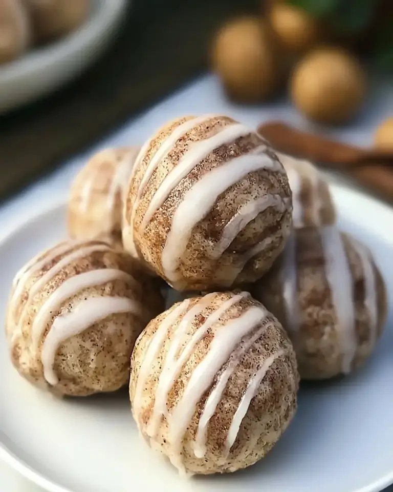 A delicious plate of Cinnamon Roll Protein Bites