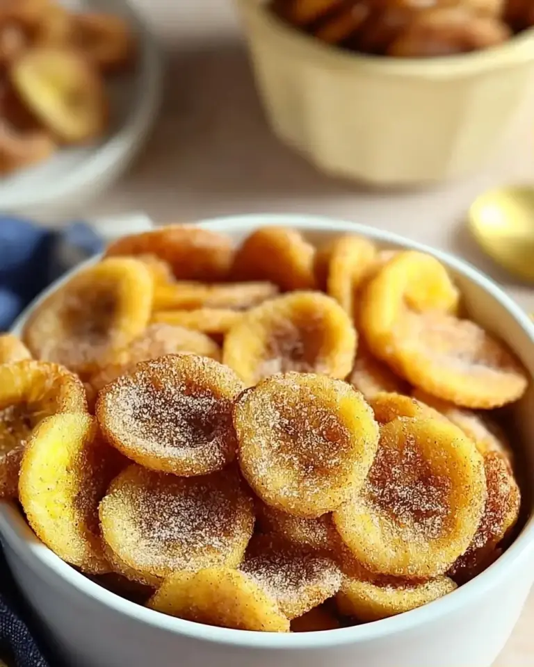 A delicious plate of Cinnamon-Sugar Air Fryer Banana Chips