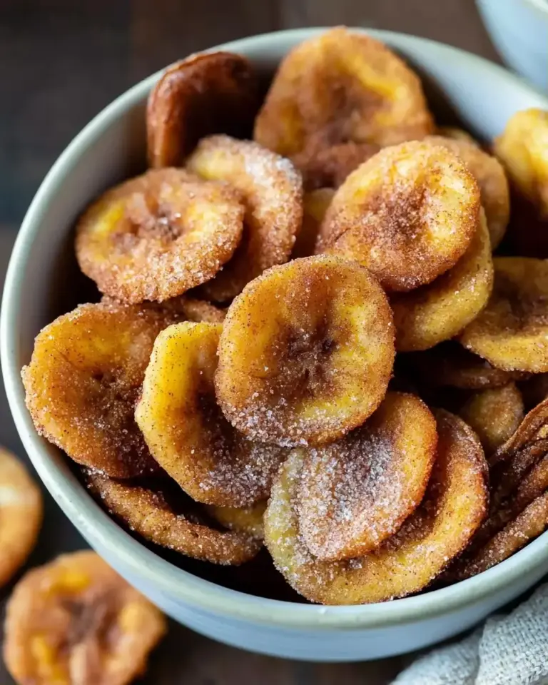 A delicious plate of Cinnamon Sugar Air Fryer Banana Chips
