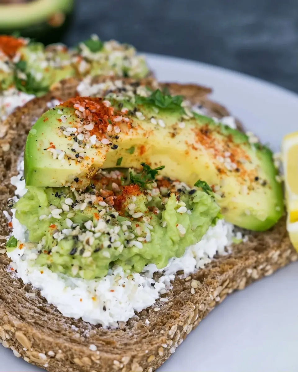 A delicious plate of Cottage Cheese Avocado Toast