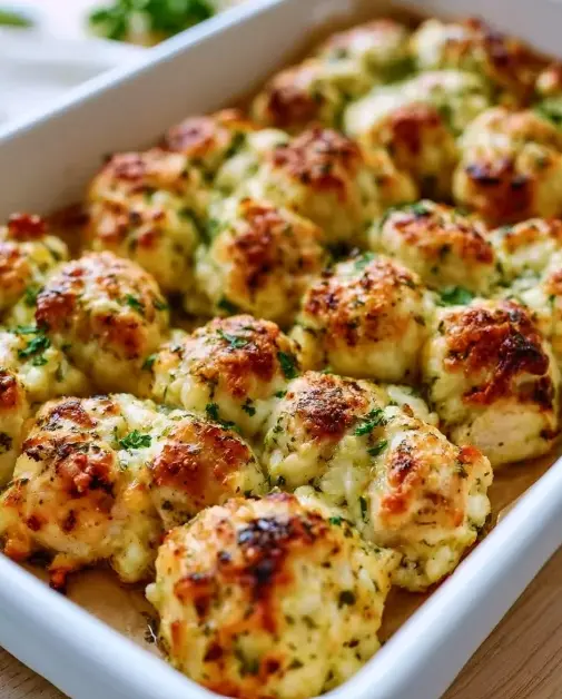 A delicious plate of Cottage Cheese Parmesan Chicken Bites - Protein Powerhouse
