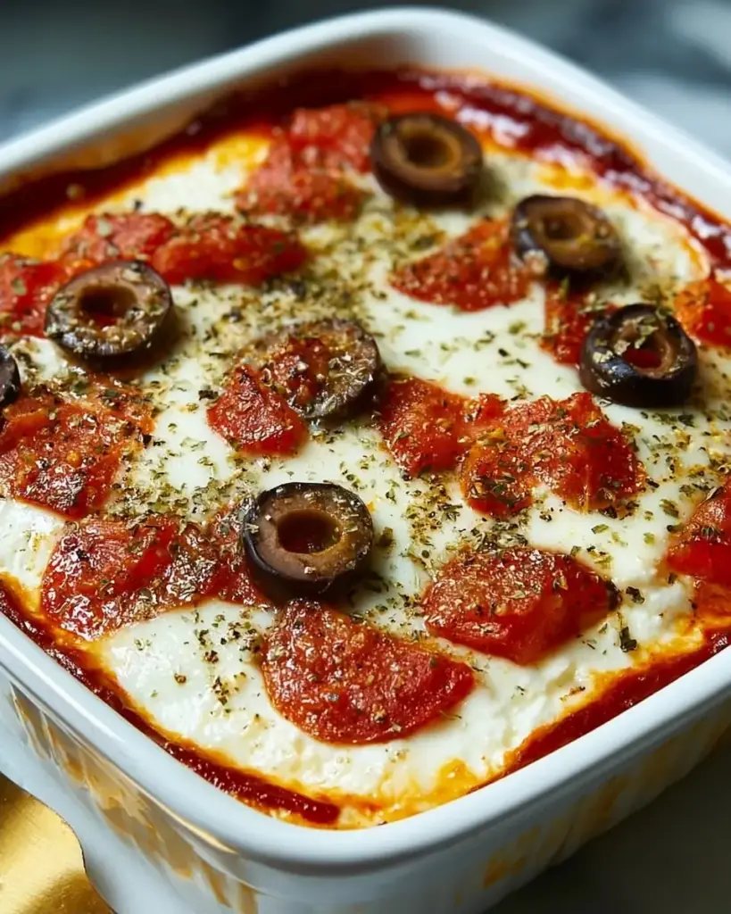 A delicious plate of Cottage Cheese Pizza Bowl