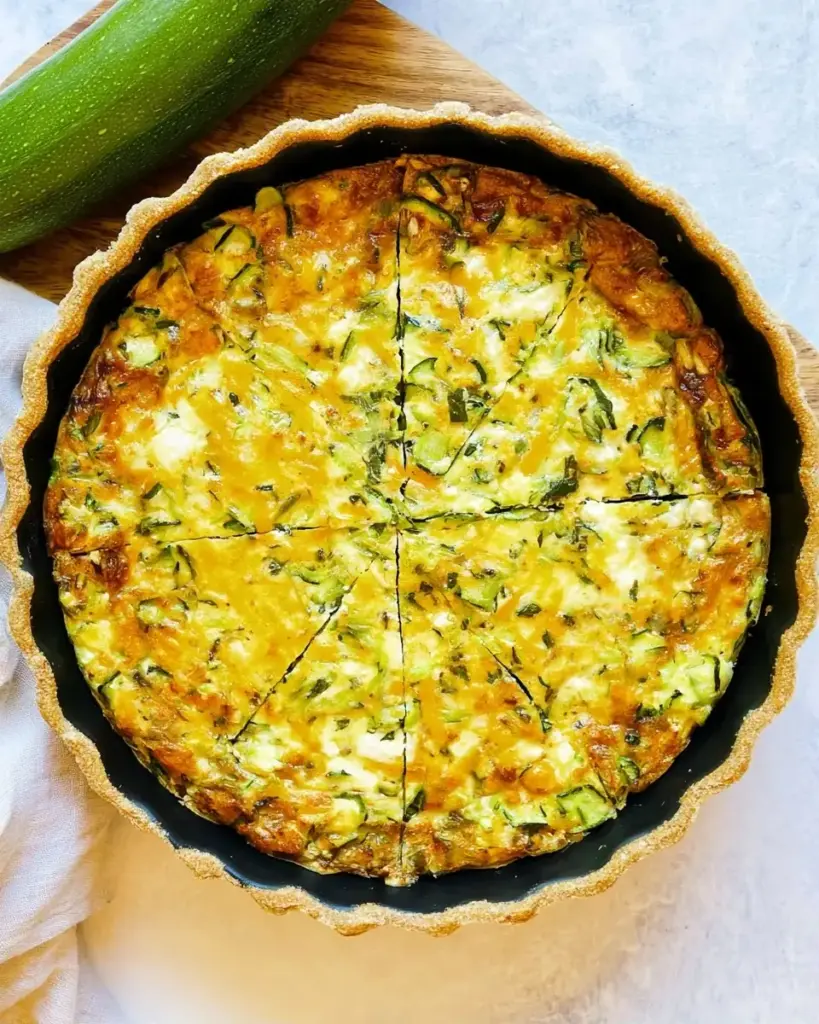 A delicious plate of Crustless Cottage Cheese Zucchini Quiche