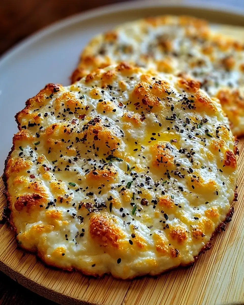 A delicious plate of Easy Keto Cottage Cheese Flatbread for a Cheesy Snack Delight