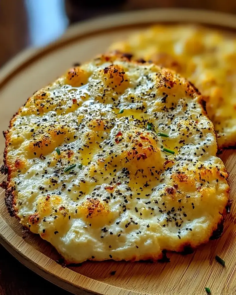 A delicious plate of Easy Keto Cottage Cheese Flatbread for a Cheesy Snack Delight
