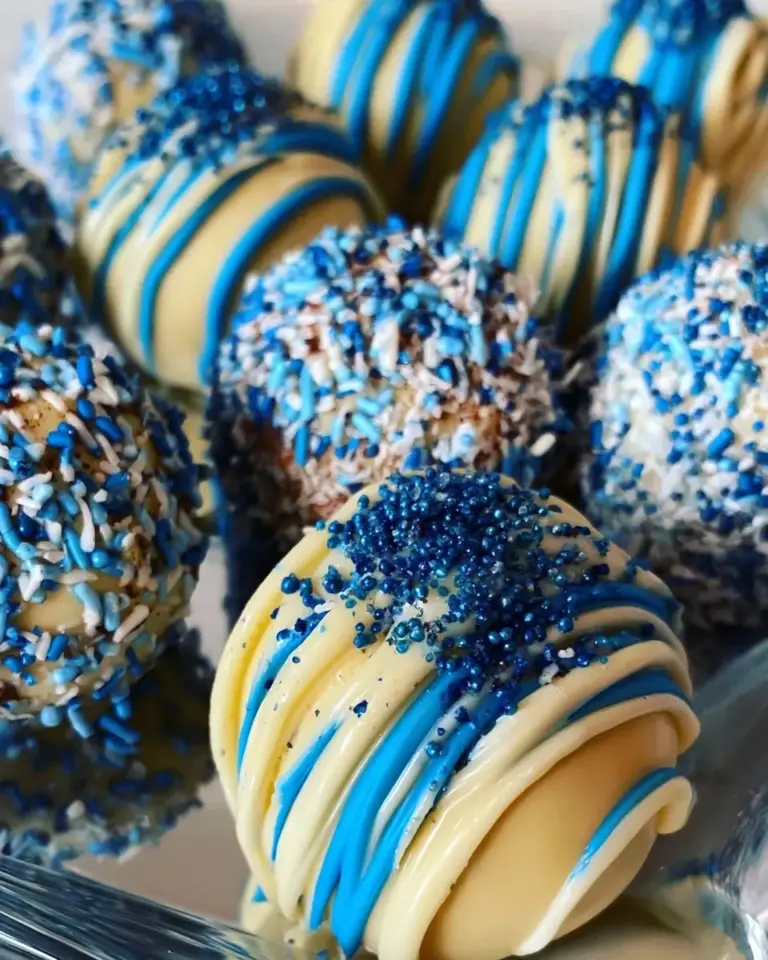 A delicious plate of Festive Blue Truffle Treats