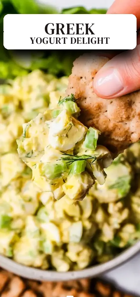 Pinterest pin (Design 2) for Easy Greek Yogurt Egg Salad