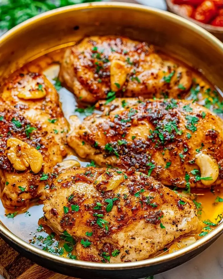 A delicious plate of Garlic Butter Chicken