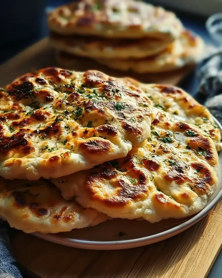 A delicious plate of Greek Yogurt Flatbread (No Yeast) – Easy Recipe Here!