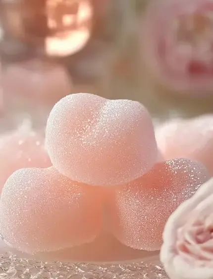 A delicious plate of Gummy Rose Water & Lychee Jellies