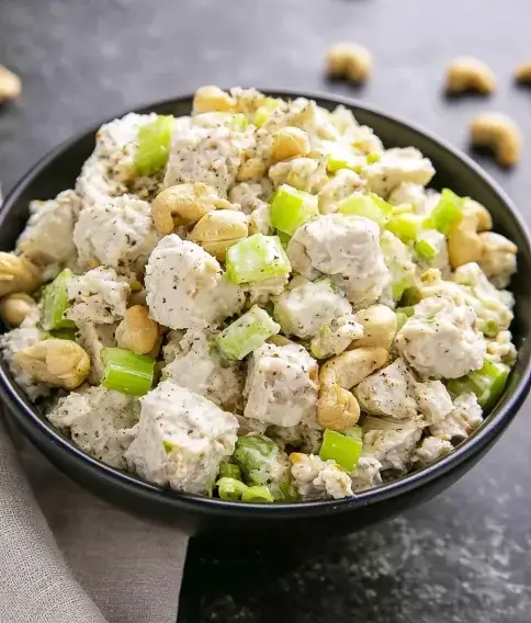 A delicious plate of High Protein Greek Yogurt Chicken Salad (Extra Creamy with Cottage Cheese)