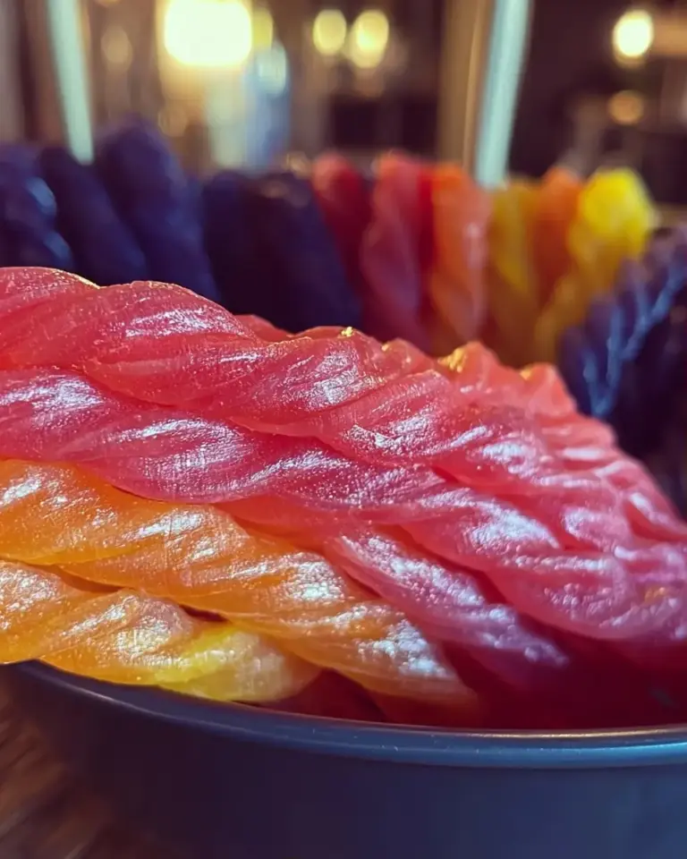 A delicious plate of Homemade Kool-Aid Licorice Ropes