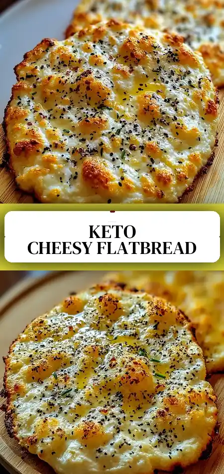 Pinterest pin (Design 3) for Easy Keto Cottage Cheese Flatbread for a Cheesy Snack Delight