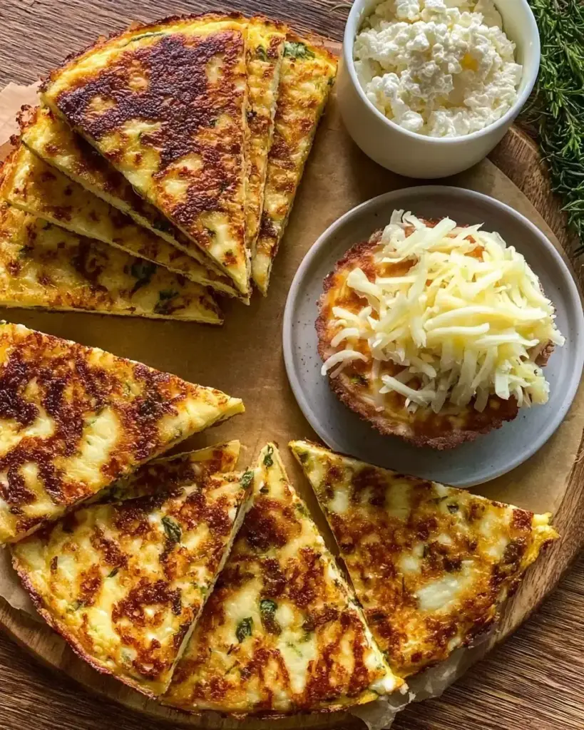 A delicious plate of Low Carb Cottage Cheese Flatbread