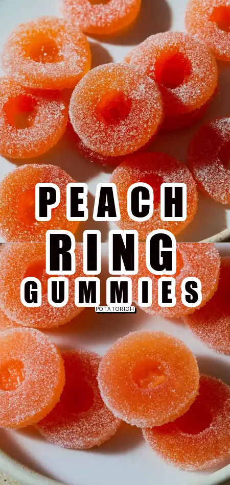 Pinterest pin (Design 1) for Homemade Peach Ring Gummies