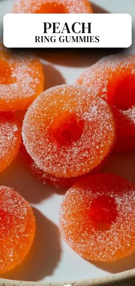 Pinterest pin (Design 2) for Homemade Peach Ring Gummies