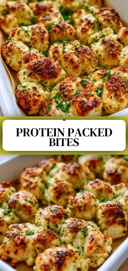 Pinterest pin (Design 3) for Cottage Cheese Parmesan Chicken Bites - Protein Powerhouse