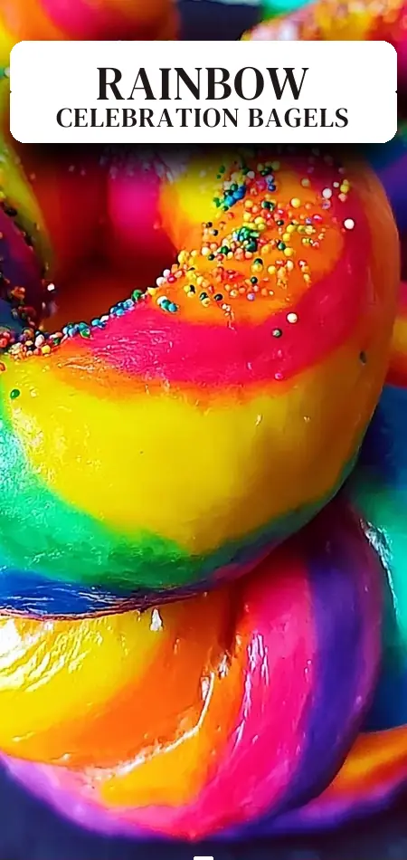 Pinterest pin (Design 2) for Vibrant Rainbow Bagels That Brighten Any Celebration